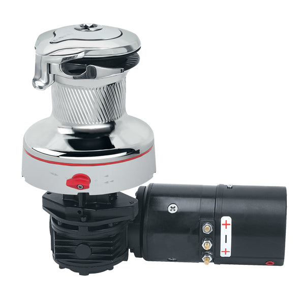 60RWCCC24H - ST horizontal 24V Rewind electr. winch all chrome-plated bronze (base, headstock, top)