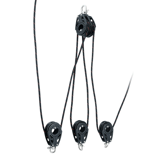 7509 - Palan VM 4 brins double, poulies Carbo 75 mm - cordage à 10 mm