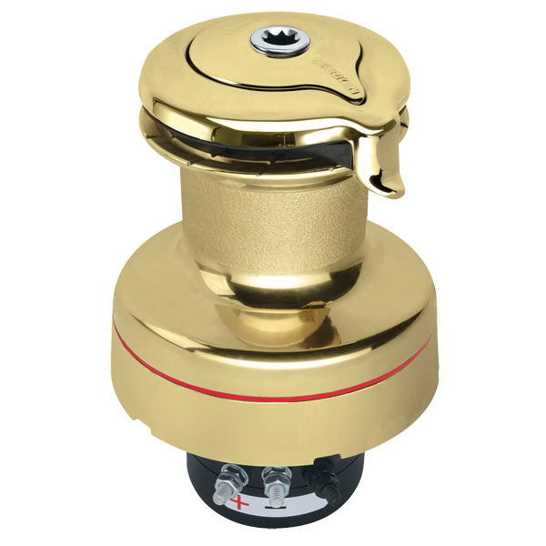 900UPWBBB24 - UniPower Radial Winch Polished Bronze 24 Volt w/Dual Function Control Box Included