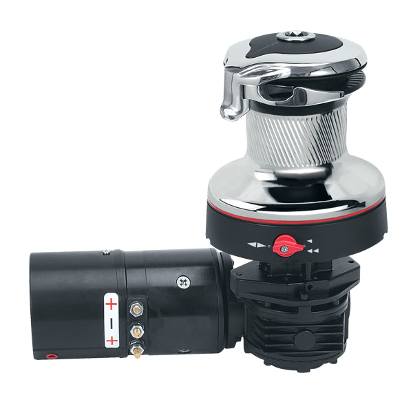 60RWC24HLM - Winch électr. ST horiz. 24V Rewind bronze chromé - Moteur à gauche