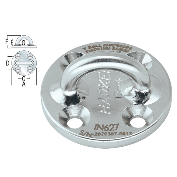 IN627 - Point fixe rond inox 17-4 PH EN795.2012 Class A pour un utilisateur