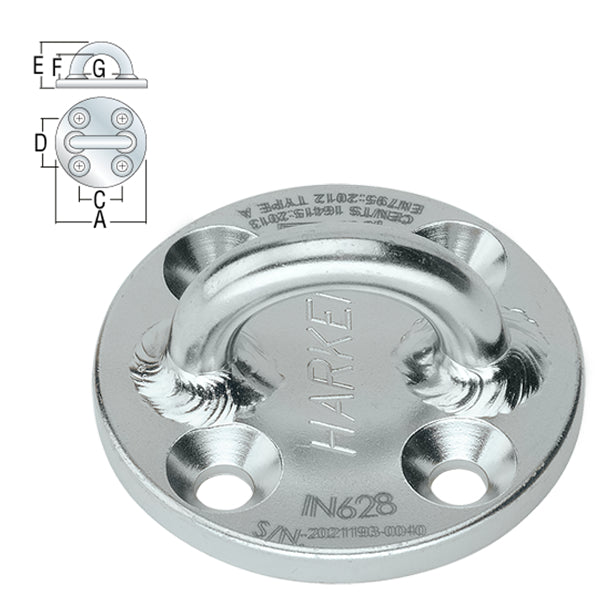 IN628 - Padeye à embase ronde acier inox MM certifié